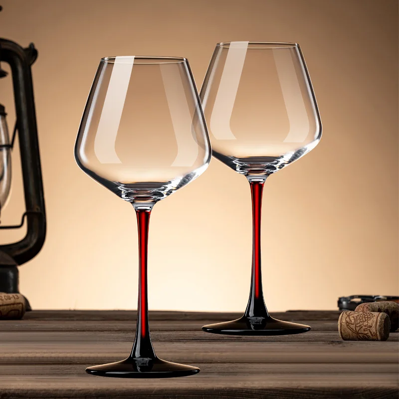 

Premium Red Goblet Decanter Set 2 Burgundy Red Wine Glasses Premium Wine