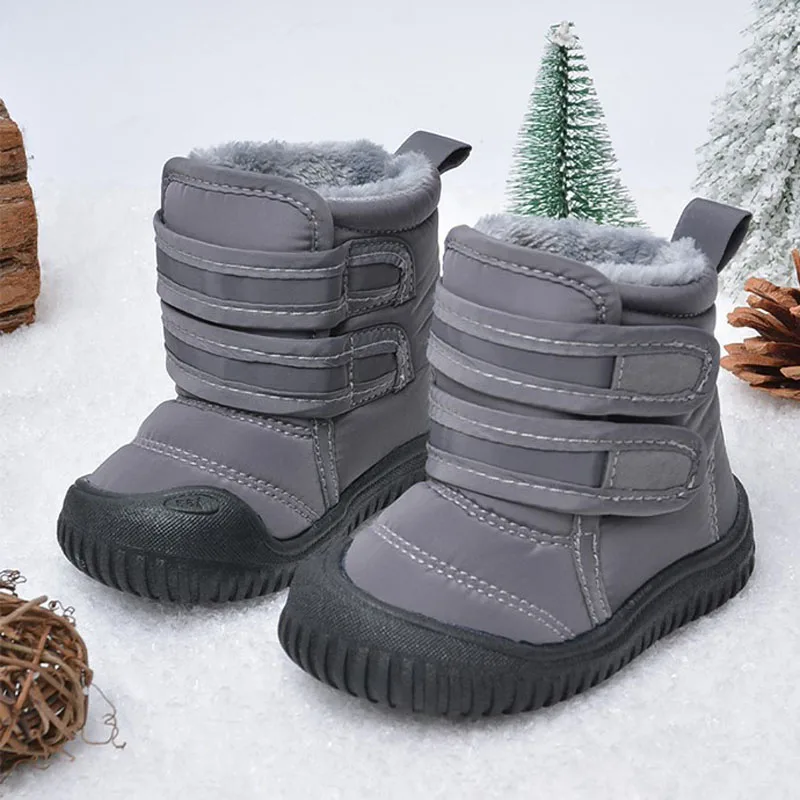 Winter Baby Snow Boots Boys Girls Warm Cotton Shoes Kids Hook Design Princess Short Boots Children Waterproof Snow Boots