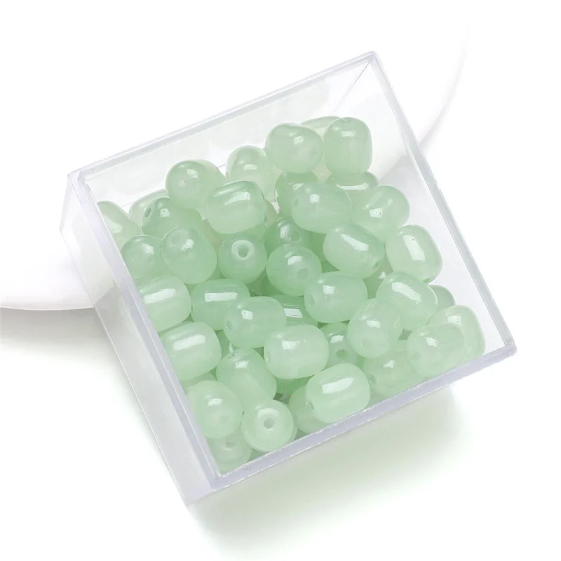 8×10MM Color Imitation Jade Straight Hole Bead Loose Spacer Beads Handmade For Jewelry Making Bracelet Necklace Accessories