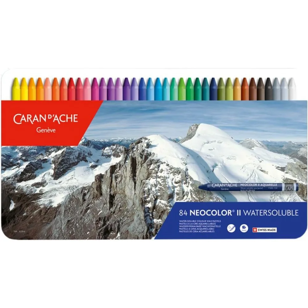 Caran d'Ache Classic Neocolor II Water-Soluble Pastels, 84 Colors (Packaging may vary)