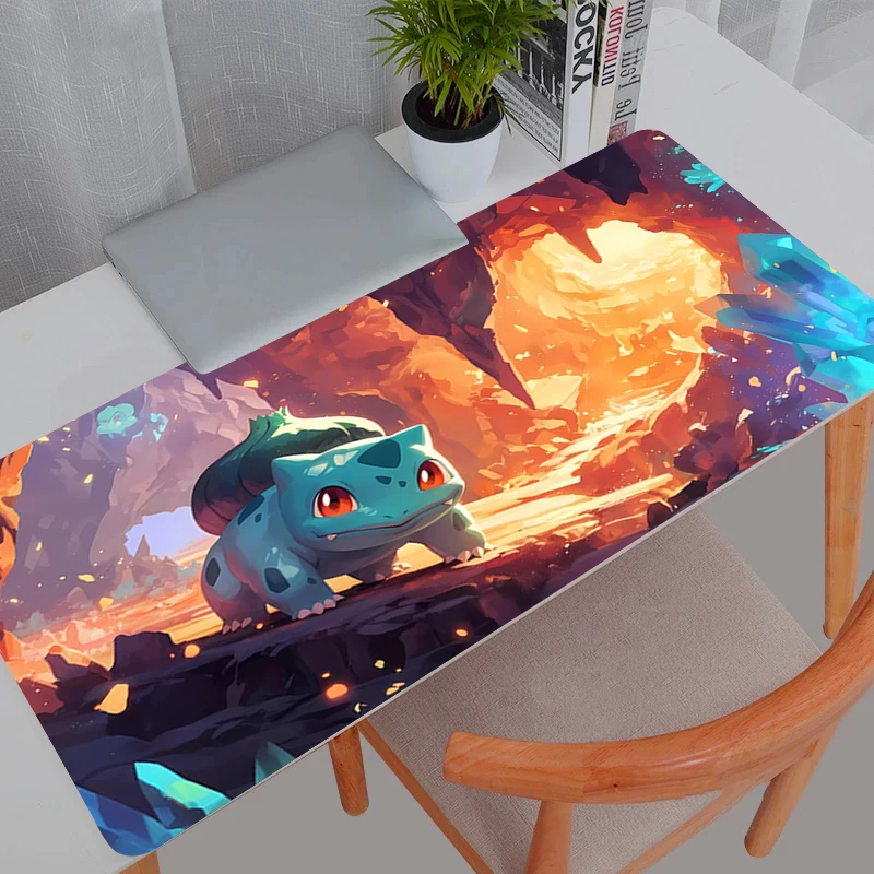 أنيمي الوسادة ماوس P-بوكيمون Bulbasaur HD طباعة ألعاب الكمبيوتر قفل حافة لوحة الماوس XXL لوحة المفاتيح الكمبيوتر الفئران الحصير الوسادة ل csgo