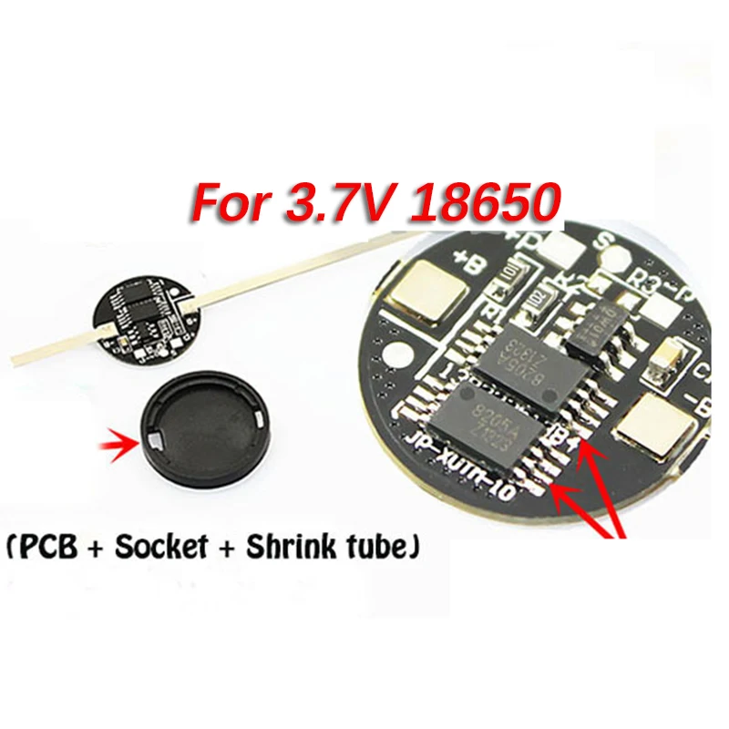 3.7V 1S 5A 18650 DIY Lithium Battery Protection Board Nickel Plate Plastic  Heat Shrink Tube