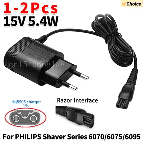 1-3PCS 15V 5.4W Spina UE Adattatore di Alimentazione CA Caricatore Elettrico Forniture per Philips Rasoio HQ8505 HQ6070/6075/6095