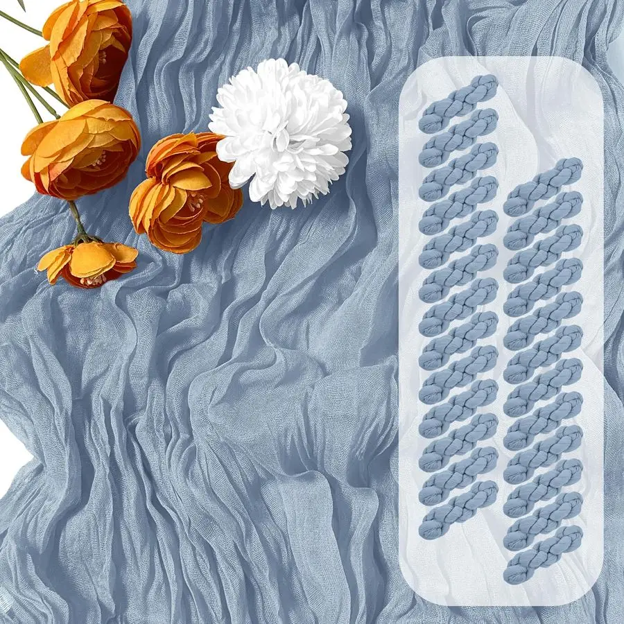 

Pack Dusty Blue Cheesecloth Table Runner 17 x 108 Inch Gauze Table Runner Fabric Semi Sheer Cheese Cloth Table Runner Bulk for R