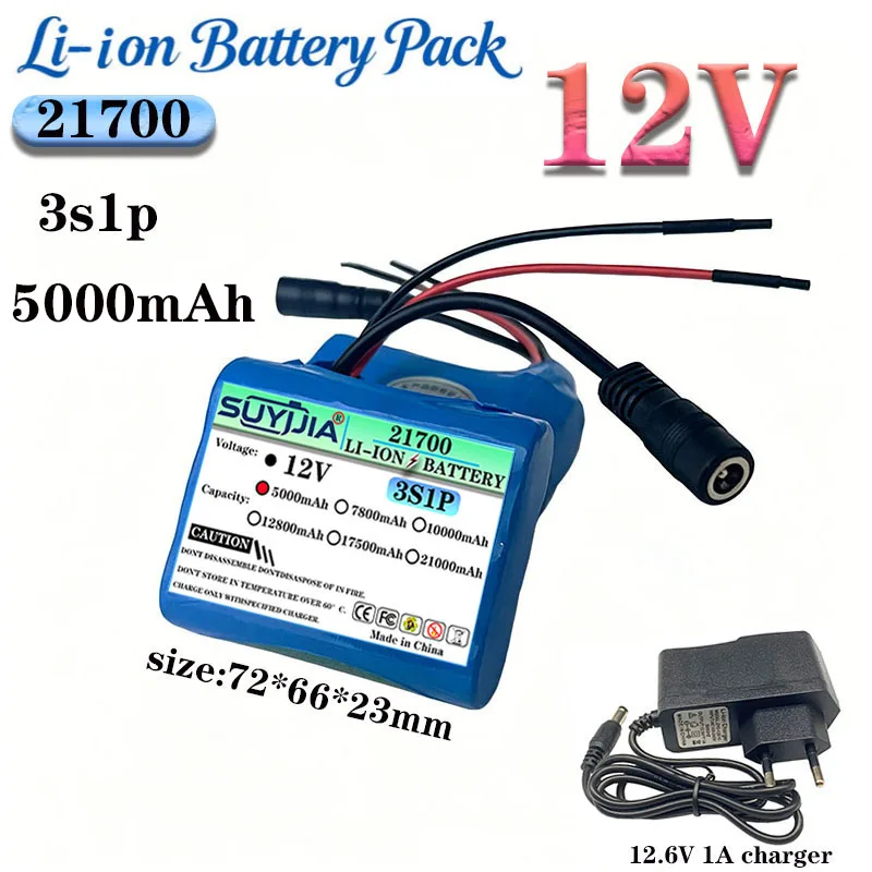 

21700 12V 5000mAh 3S1P lithium-ion battery pack suitable for electric toy cars chainsaws high-end drones and home energy storage