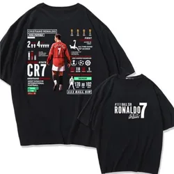 Summer Pure Cotton T-shirt with Cristiano Ronaldo Football Sports Print, Men's and Women's Loose and Breathable T-shirt