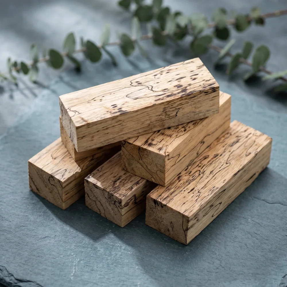 DIY Maple Wood Knife Handle Making Material Handicraft Handle Patch Materials Accessories 120x40x30mm - 1 PC