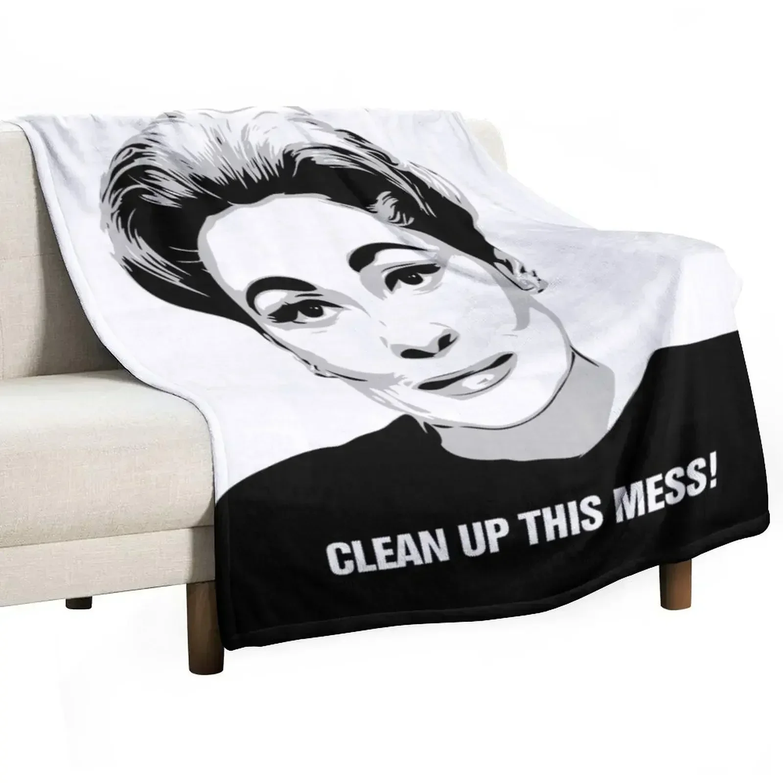 

Mommie Dearest Clean up this Mess! Pop Art Throw Blanket Winter beds Decorative Beds Sofas Large Blankets