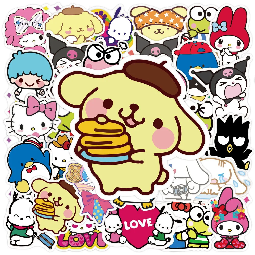 50 قطعة/كرتون بلاك بيوتي ماي ميلودي ملصق لطيف لعبة فتاة محمول لطيف أنيمي ملصق مزخرفة للأطفال