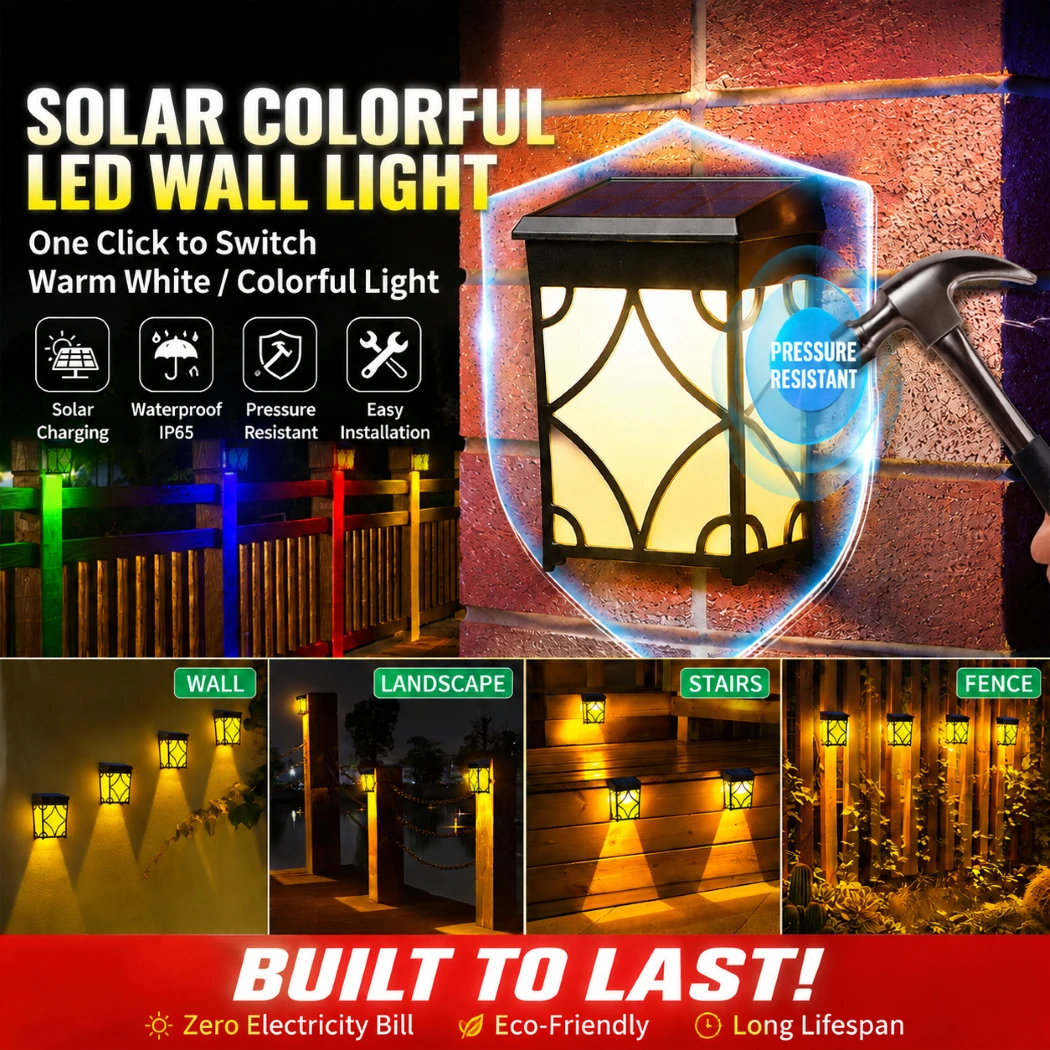 

Solar Wall for Home Outdoor Washing Wall Villa Retro Garden Landscape Fence Decorative Motion Sensor LED Yard Light