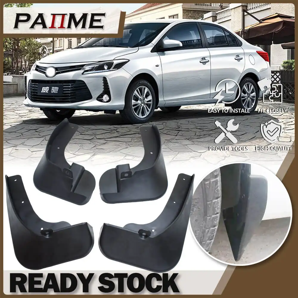 

4 Pcs Set Molded Mud Flaps Mudflaps Splash Guards Front Rear Mud Flap Mudguards Fender for toyota vios 2020 2021 2022 YC101173