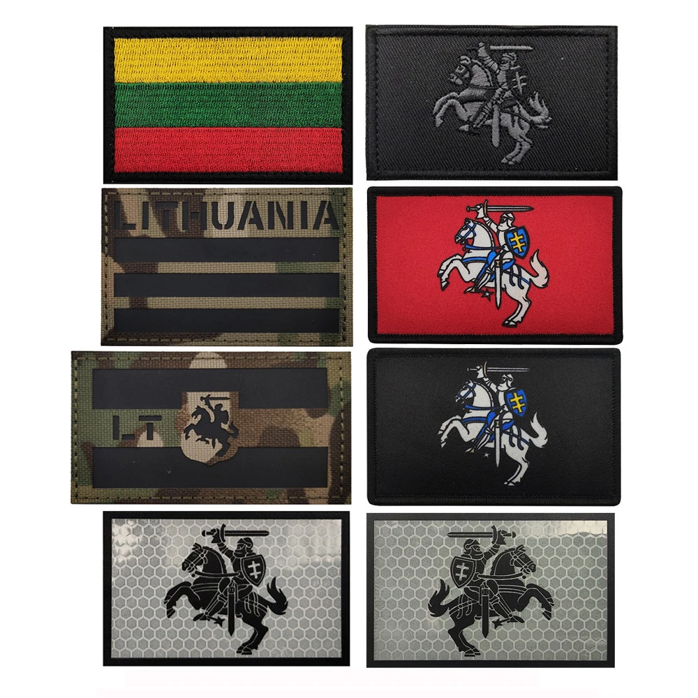 Lithuania Pahonia Embroidery and IR Patches Armband Badge Applique Embellishment Appliques Military Tactical Patch