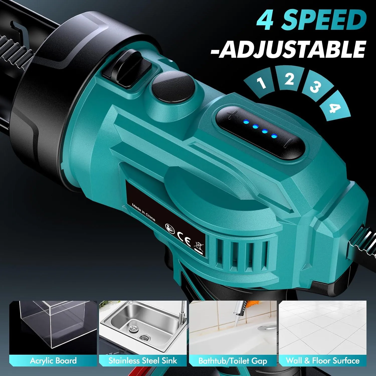 Pistola per calafataggio elettrica per pistola in silicone a batteria Makita 18V con strumento sigillante sigillante a luce LED per riempimento, sigillatura
