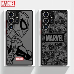 Marvel Spiderman Ironman Phone Case for Samsung Galaxy S23 Ultra S24 Ultra S22 Ultra S20 S21 FE 5G S10 Plus S9 Plus Matte Cover