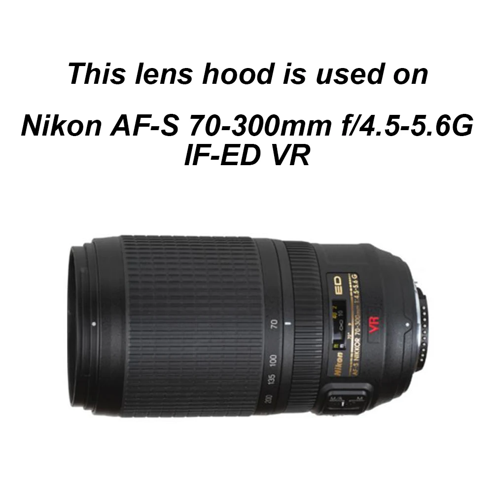 HB-36 para Nikon AF-S 70-300mm f/4,5-5,6G IF-ED VR Parasol de bayoneta HB36 Plástico
