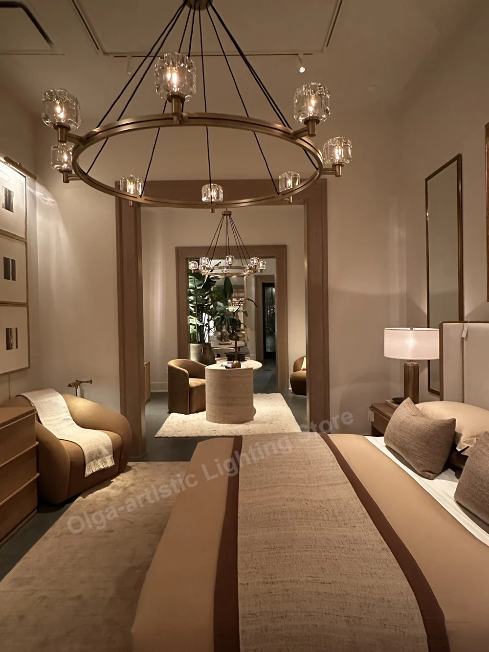 Elevate Your Dining Room with This High-end Crystal Pendant Light Long, Luxury Brass Hardware Dimmable Designer Lamp
