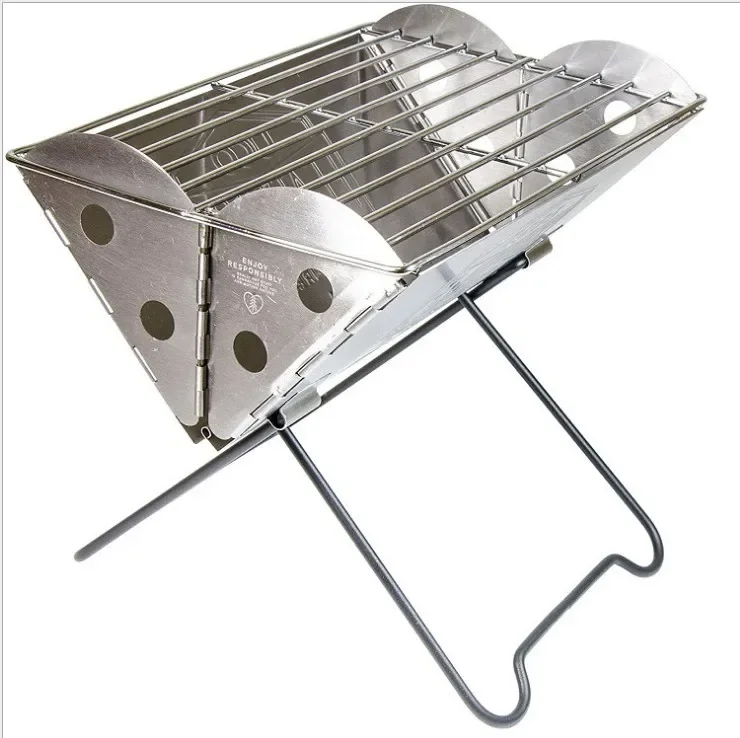 

Stable Outdoor Camping Flat Backpack Portable Stainless Steel Bbq Grill and Fire Pit