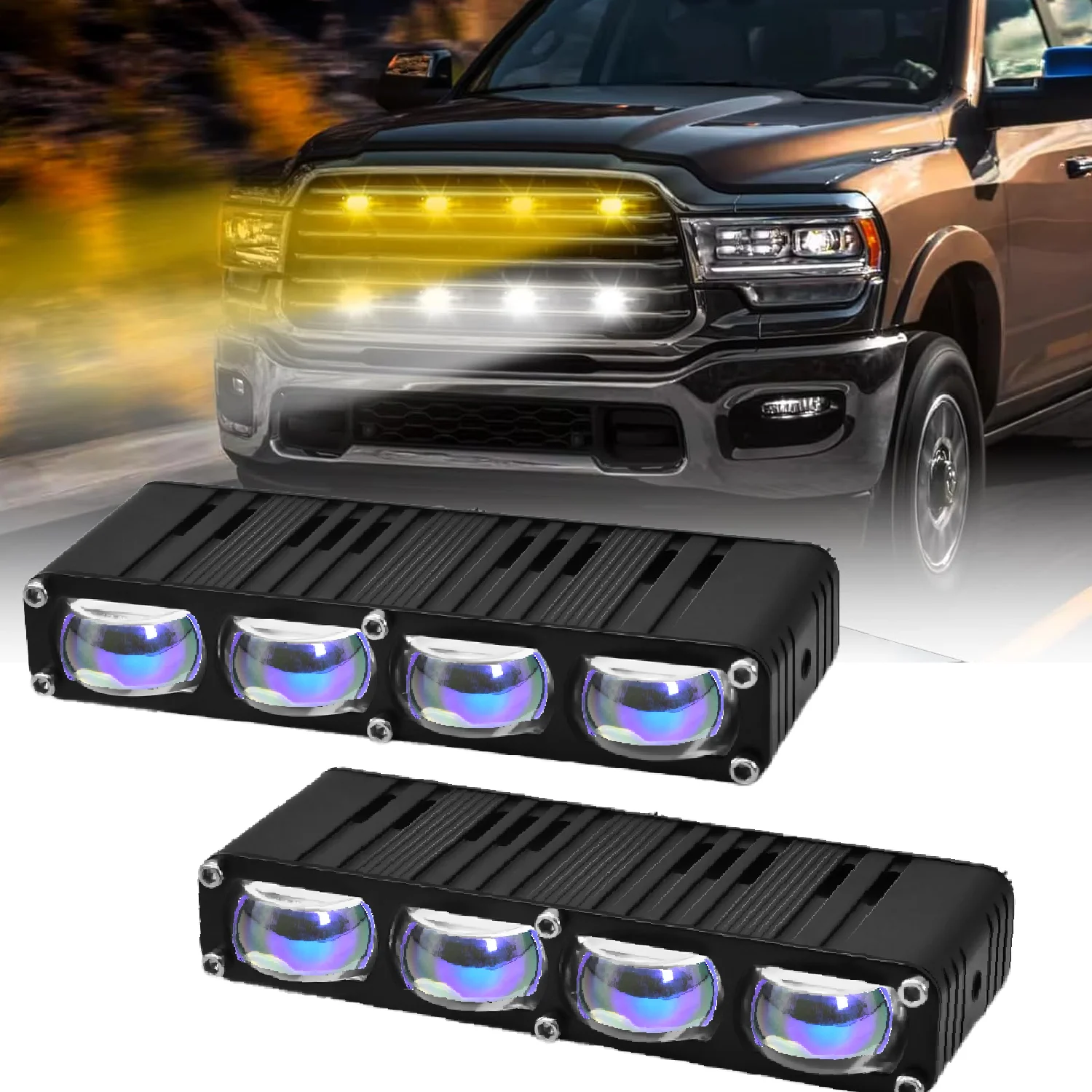 1/2/3/4 Lens Driving Grille Lights LED Auxiliary for Motorcycle Headlight Long Range 4x4 Tractor SUV Boat for Truck Jeep Lamp