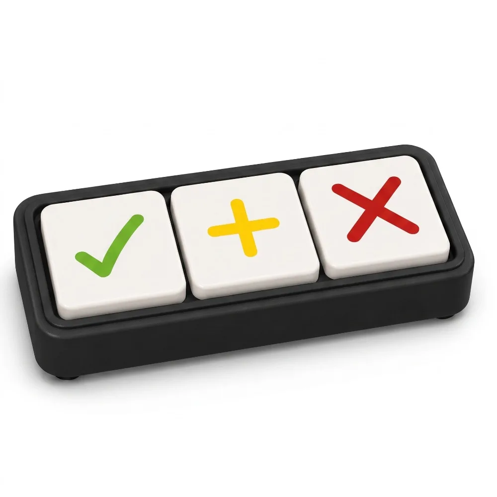 3D Printed Fidget Clicker Keychain Three Button Design Lightweight Structure 3D Printed Keychain Compact Structure