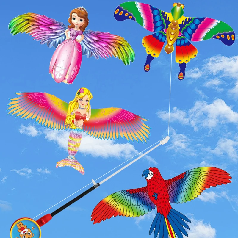 【BBS】Kite 1Set Kinderen Vlieger Speelgoed Cartoon Vlinder Zwaluwen Eagle Kite Met Handvat Kinderen Vlieger Outdoor Speelgoed
