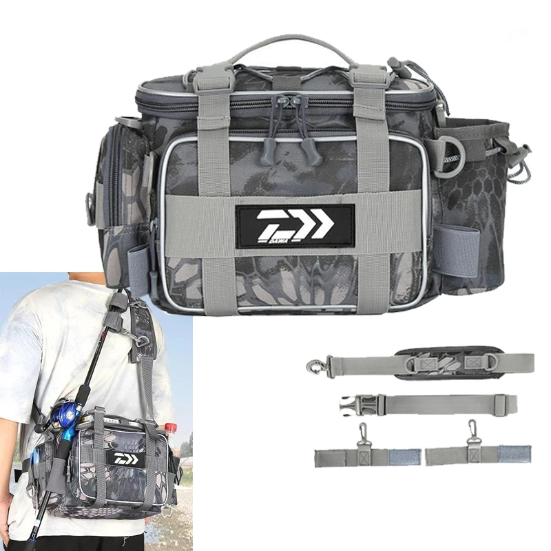 New MultifunctionFishing Tackle Waist Bag Sturdy Fly Fishing Storage Pack with Rod Holder Fishing Gear Bag Gift