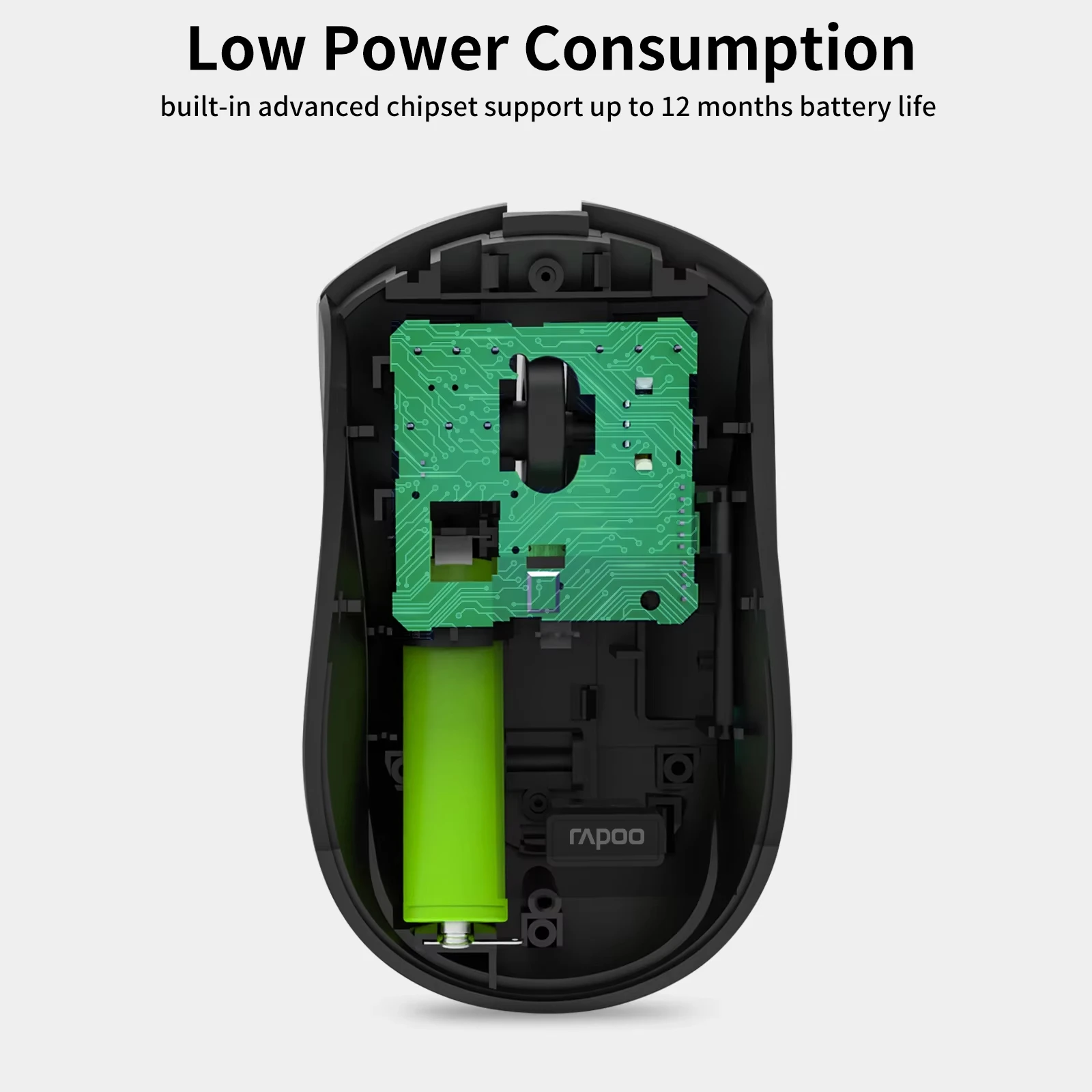 Rapoo Mouse 7200M nirkabel Multi Mode, Mouse Bluetooth tanpa suara 1600DPI Bluetooth 3.0/4.0 RF 2.4GHz untuk tiga perangkat Connect