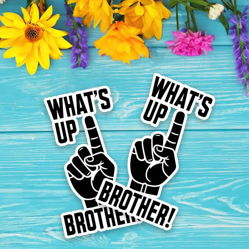 What's Up Brother Sticker Sketch 5pcs Sketch Decal For Vehicles Funny Waterproof Stickers Unique Funny Sketch Sticker Decal For