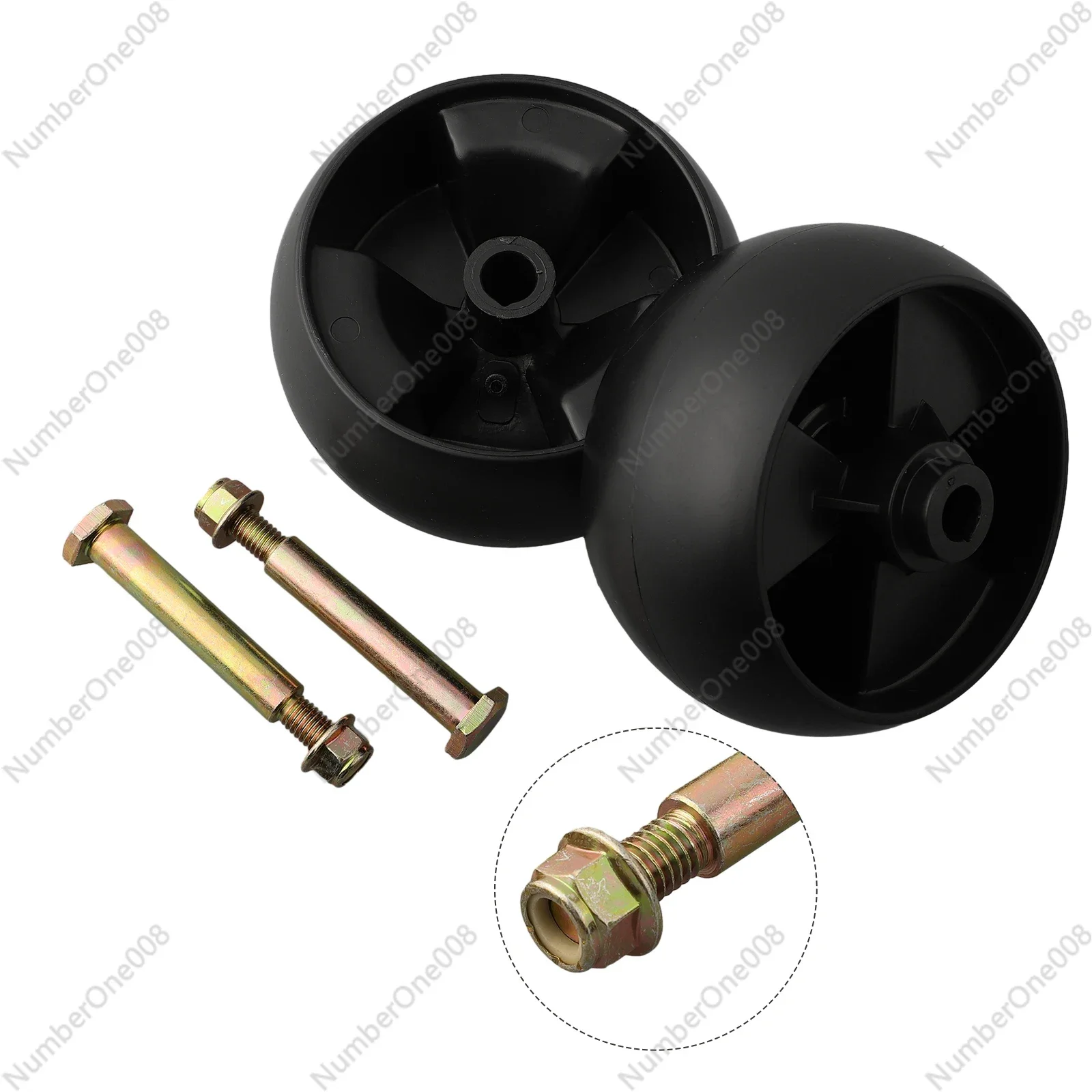 2PCS 5inches Deck Wheels&Axle Bolts Kit for Hustler for For Ride on Mowers Garden Power