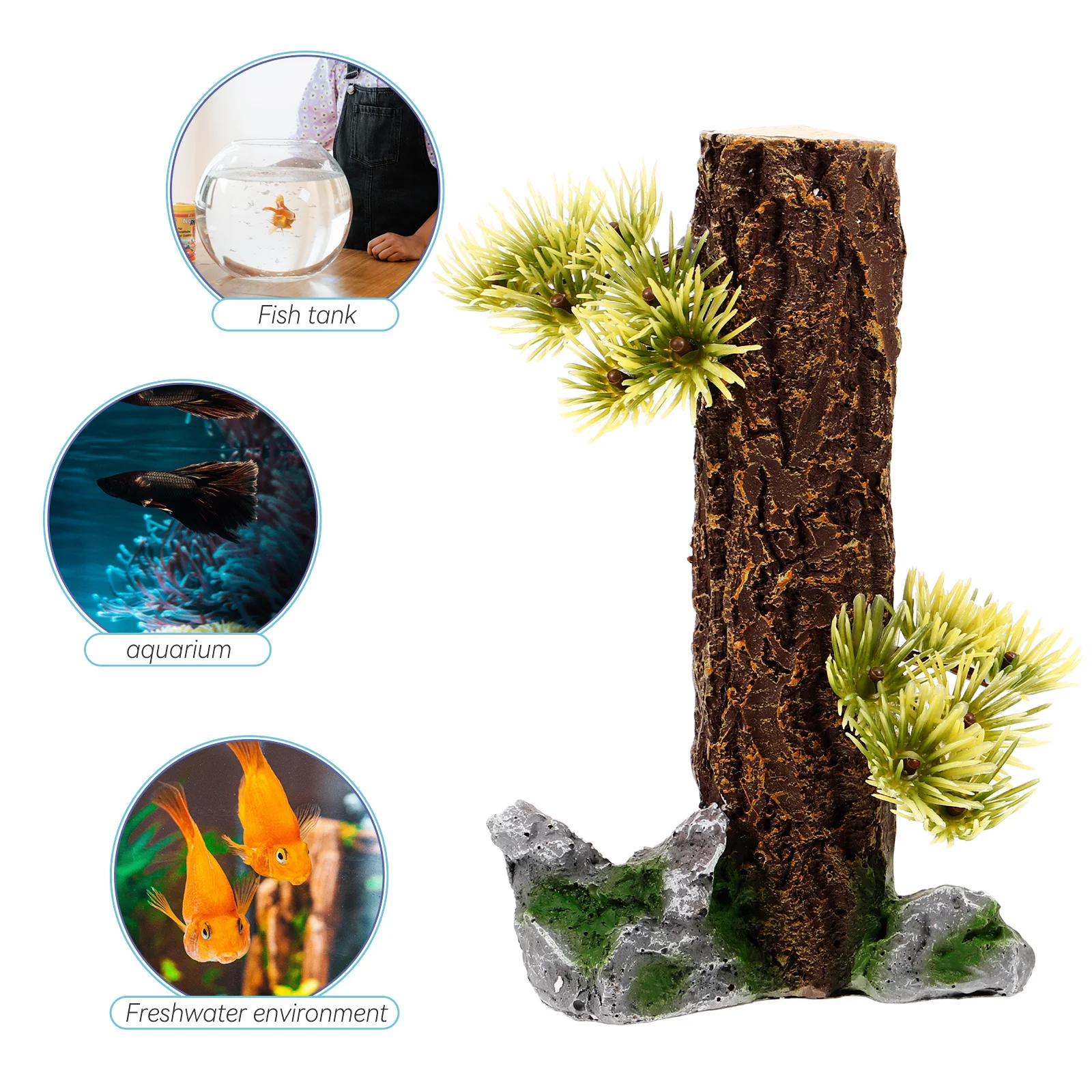 

Aquarium Tree Trunk Resin Stump Creative Decorative Aquarium Stump Landscape Fake Tree for Fish Tank Decor Home Tank Trunk