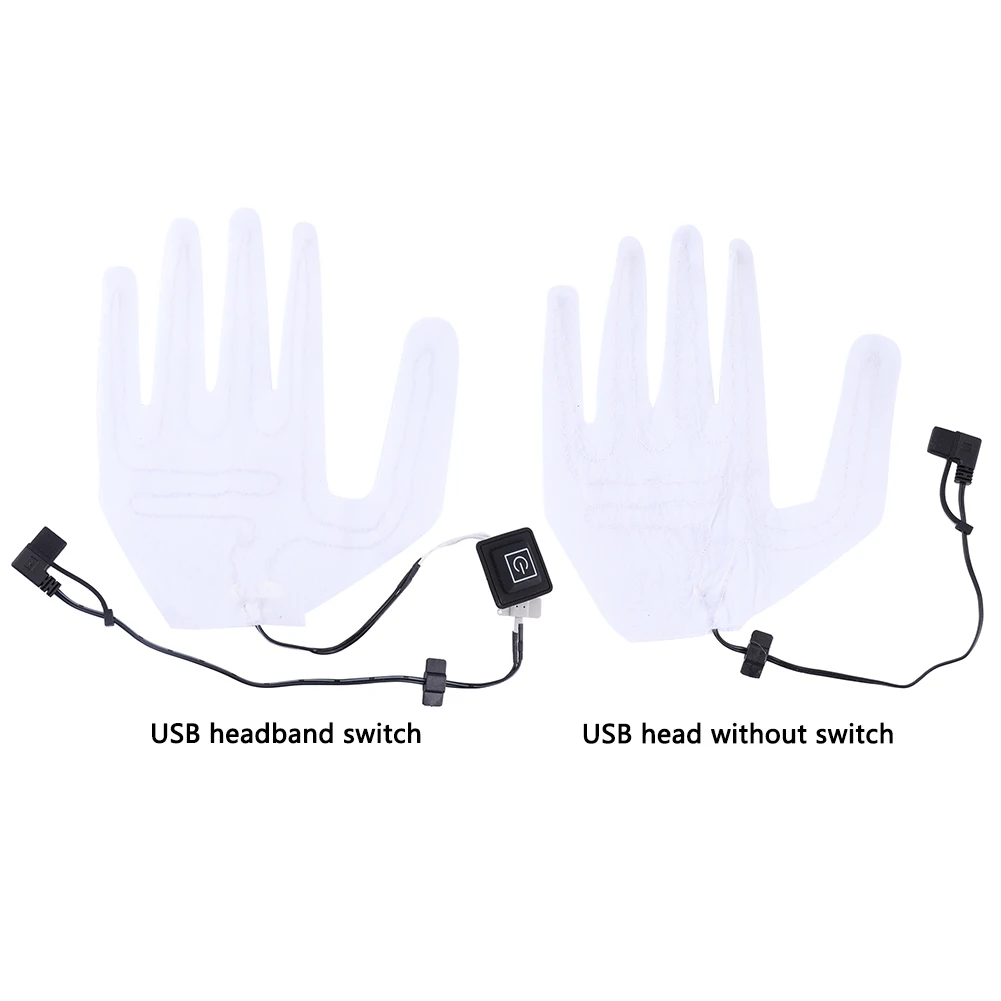 Heating Pad Heated Gloves Pad Thermal USB Heated Gloves Pad Winter Warm Five-Finger Gloves Heating Pad for Outdoor Ski Hiking