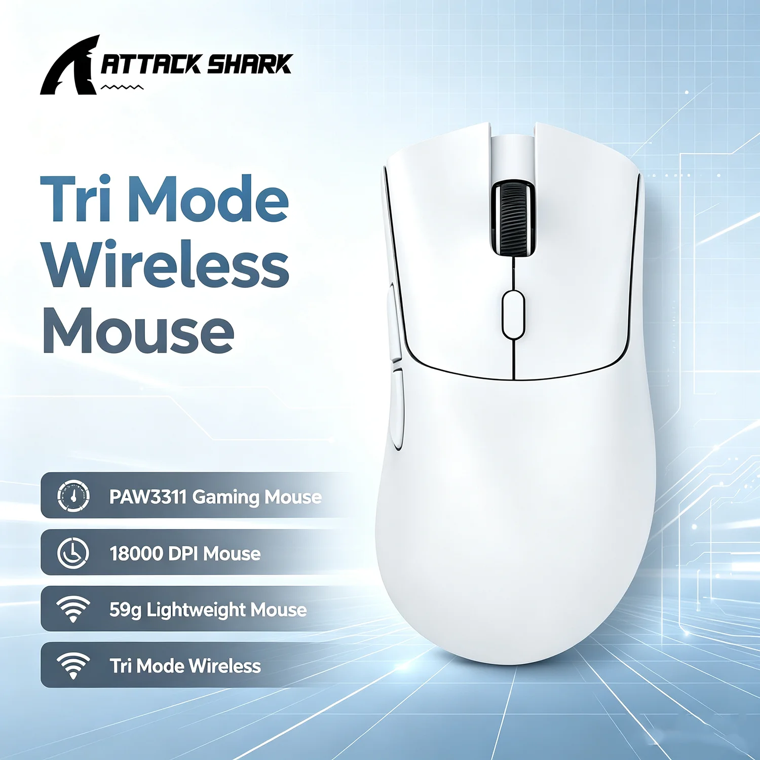 Pc Gaming Gigabyte - ATTACK SHARK R1 Wireless Gaming Mouse