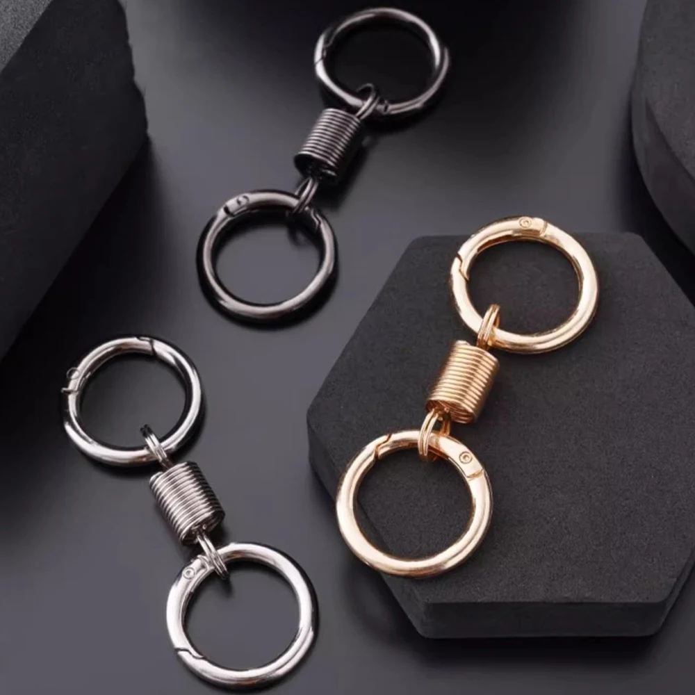5 قطعة معدنية مزدوجة O حلقة الربيع المشابك قابلة للفتح حلقة تسلق موصل DIY بها بنفسك سلاسل المفاتيح مقاطع حقيبة السنانير مستلزمات صناعة المجوهرات #3