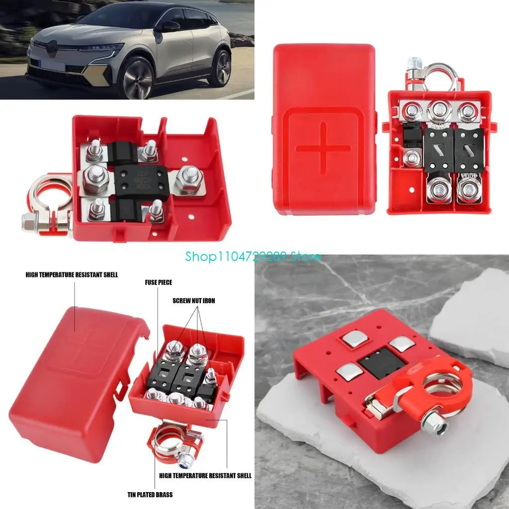 D8KE 8200381281 Positive Battery Terminal Part with Main and Side Power Positions, 32V 400A Red Housing Assembly for Battery