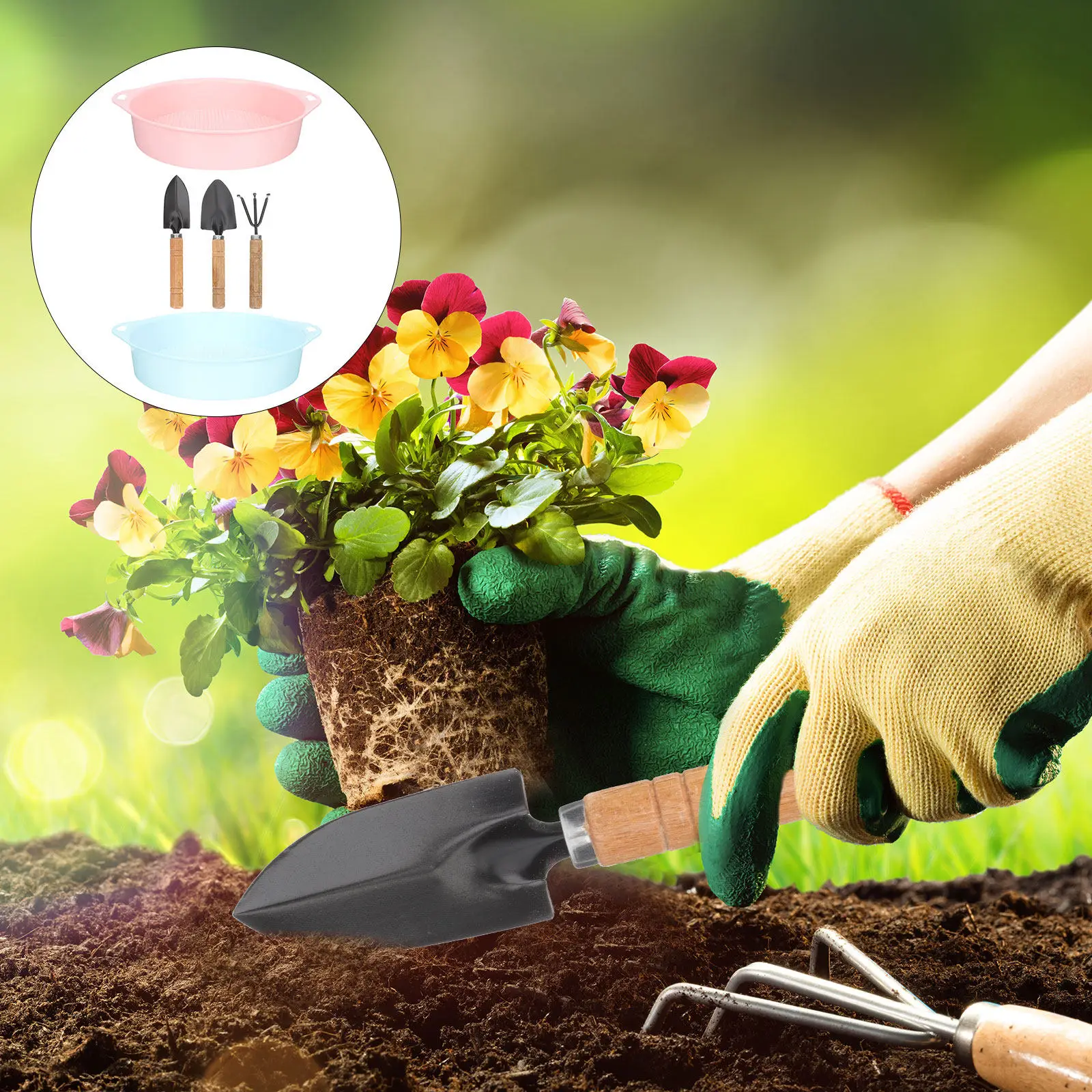 1Set Garden Sifting Mesh Tools Premium Gardening Tools Set for Transplanting Planting Soil Loosening Seedlings Cultivation