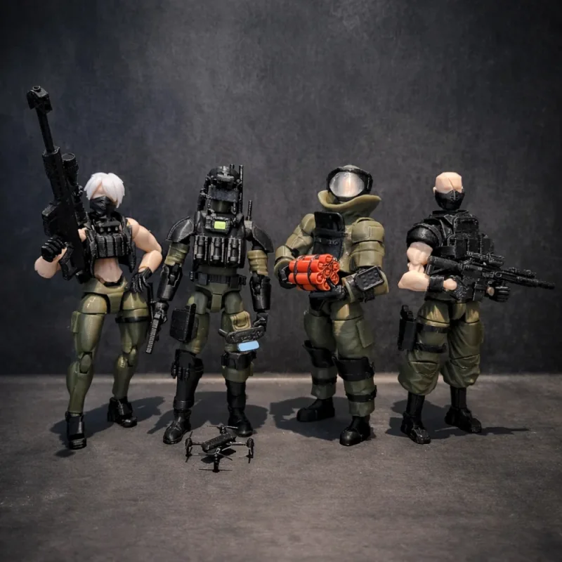 New Mercenary Multi Jointed Movable Action Figure Squad Sniper Assault Scout Demolisher Model Toy For Adult Collectibale Display