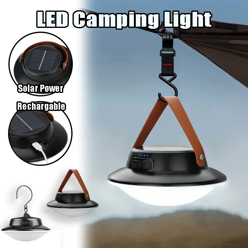 Lampe de camping solaire à LED aste par USB, torche portable, lampe de secours, éclairage extérieur, 62