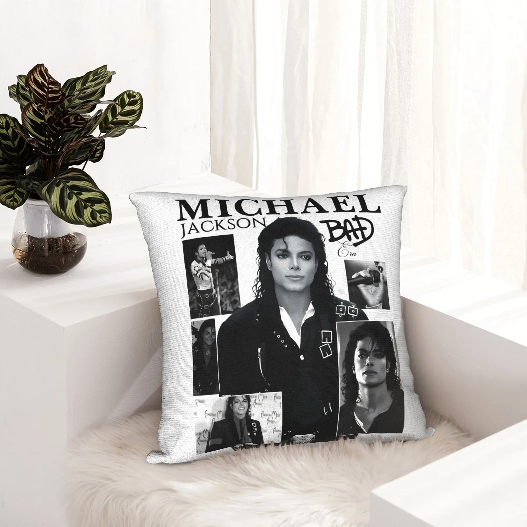 MJ Michaels Jacksons Pillowcase Printing Polyester Cushion Cover Decorative  Throw Pillow Case Cover Home Zipper 45*45cm