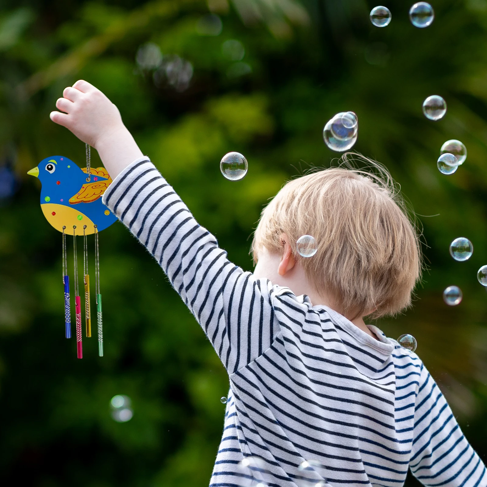 

1Set Bird Wind Chime DIY Set Wooden Wind Bell Pendant for Home Garden Decorative Hanging Ornament Balcony Decorations