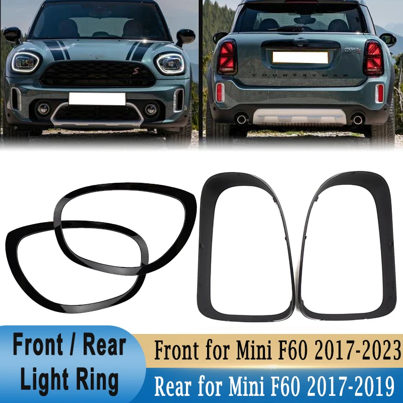 Headlight / Tail Lights Cover Ring Decoration Trim for MINI Countryman F60 Cooper One JCW 2017-2023 Light Decoration Sticker