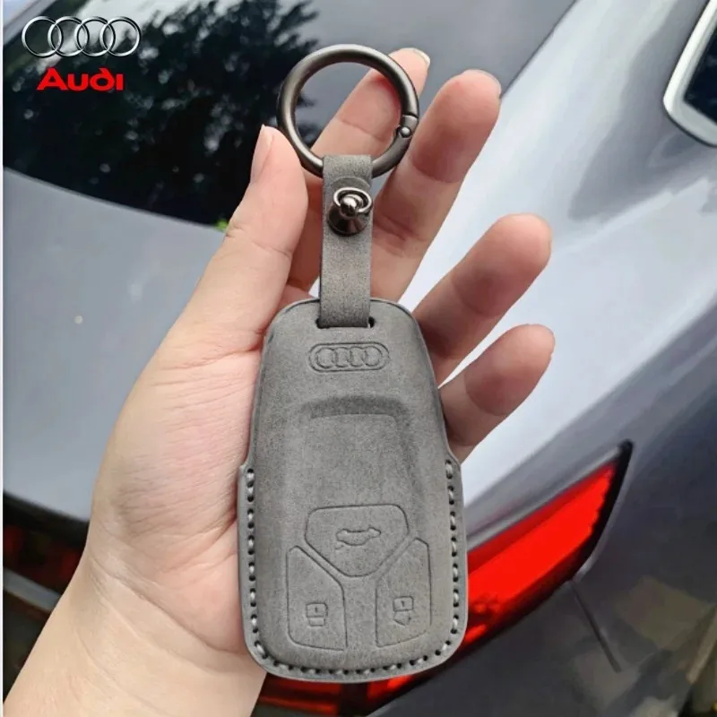 

Leather Car Key Box Protective Case Audi A1 A3 8V A4 B8 B9 A5 A6 C7 A7 A8 Q3 Q5 Q7 S4 S6 S7 S8 R8 Tt Key Chain Suede Accessories