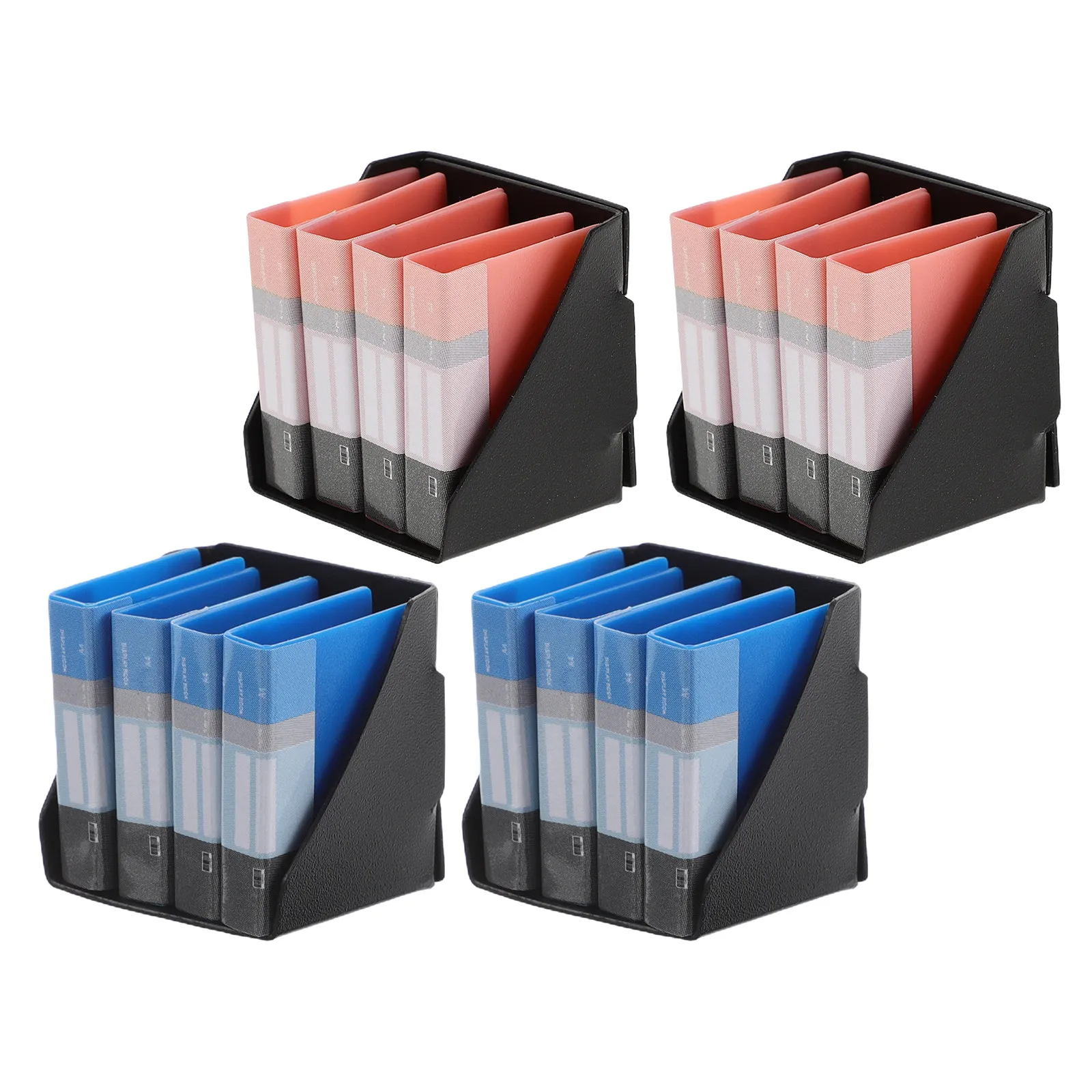 4Sets Realistic Miniature Paper Document Folders Desktop Folder Simulation Office Supplies for Dollhouse Office Scene