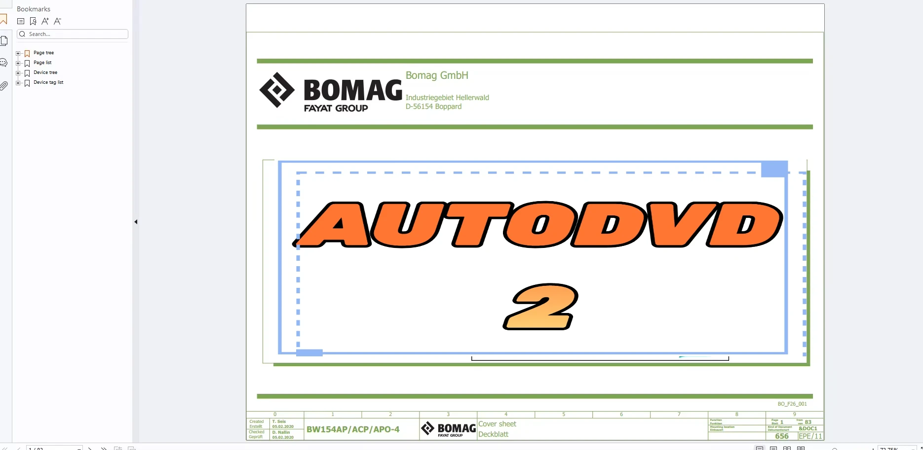 AutoDVD2 Bomag Machinery 18.9 GB 2023 Electric, Hydraulic and Pneumatic Schematics Diagram