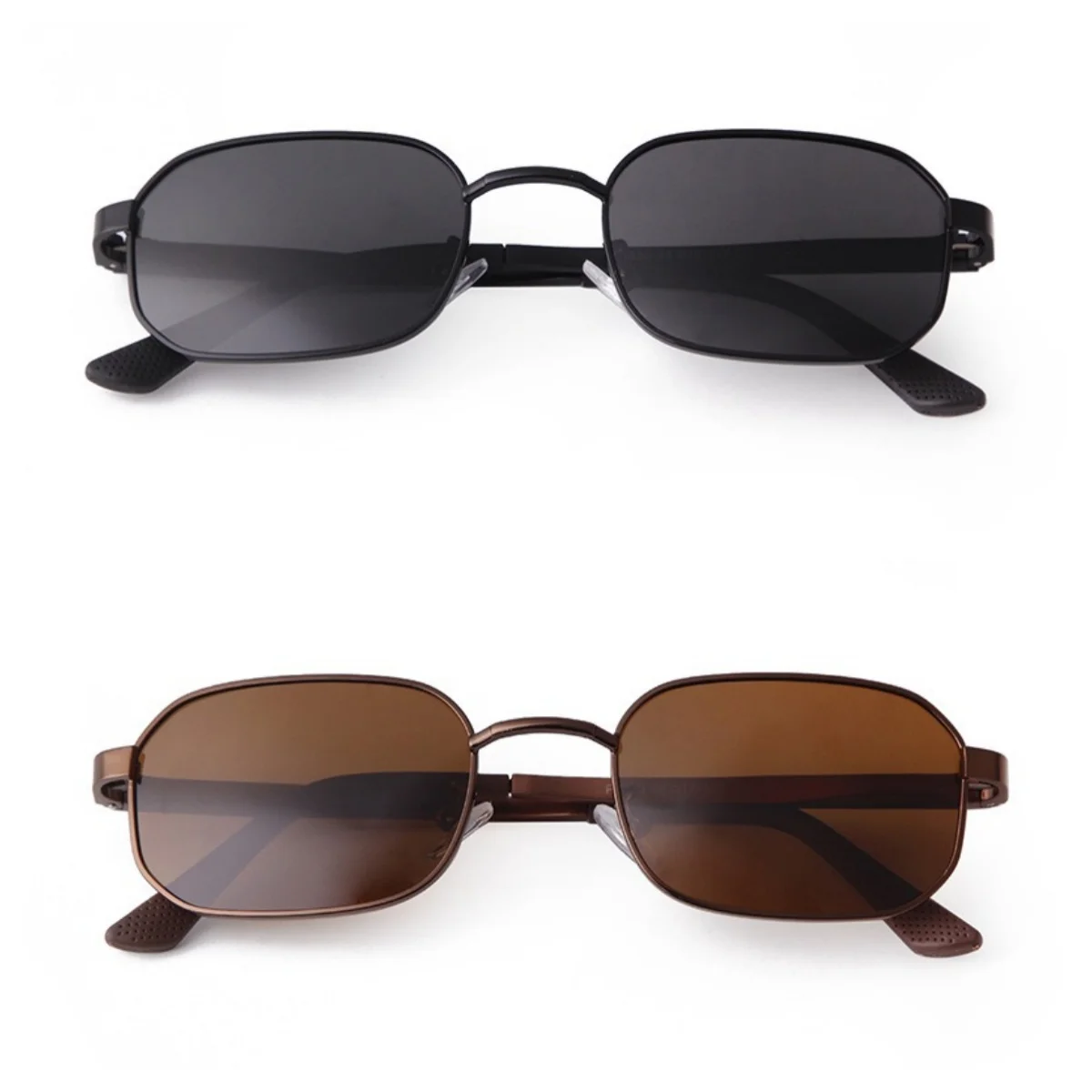 

Y.BBY-X Square Sunglasses Men Retro Metal Frame Driving Eyewear Vintage Sun Glasses For Male Outdoor Shades