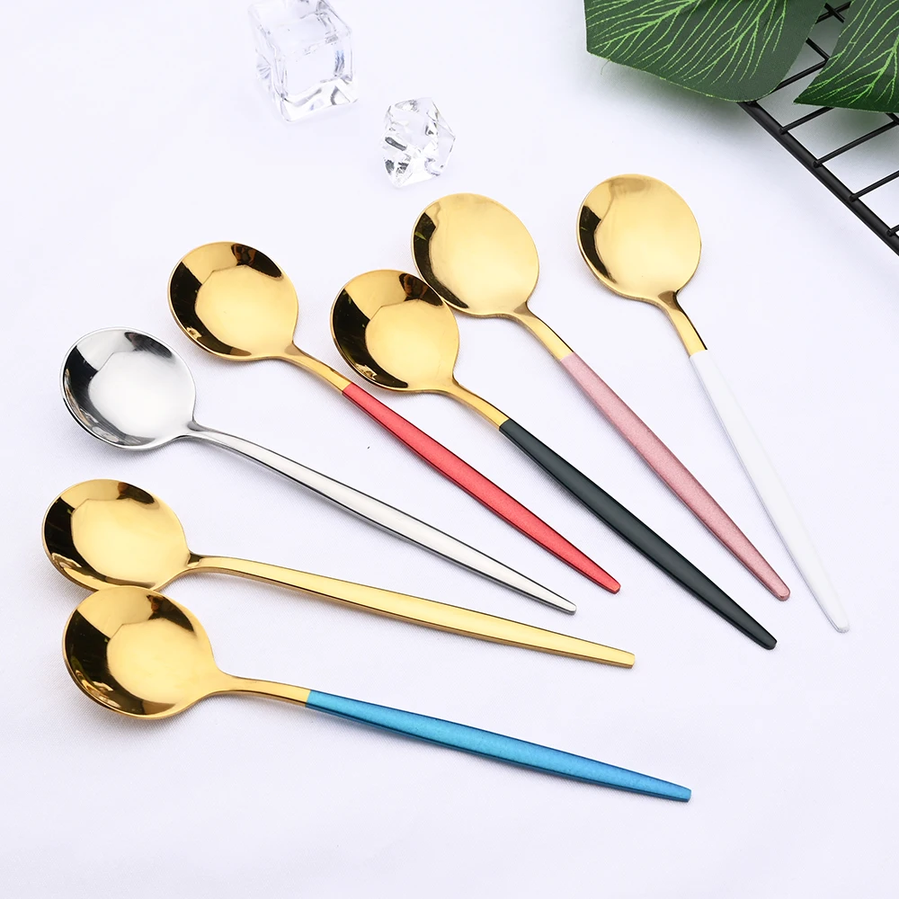 Mirror Black Gold Dinnerware Set Stainless Steel TablewareCutlery Home Fork Spoon Knife Set Silverware Flatware Set Dropshipping