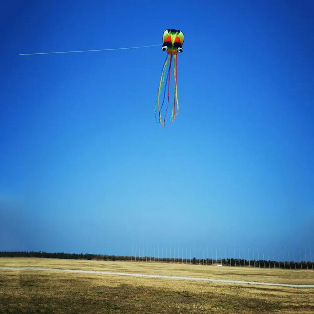 New 4m Giant Kite Wind Resistant Rainbow Color Soft Kite with 100m Tire String 3D Inflatable Inflatable Kite for Adults Children