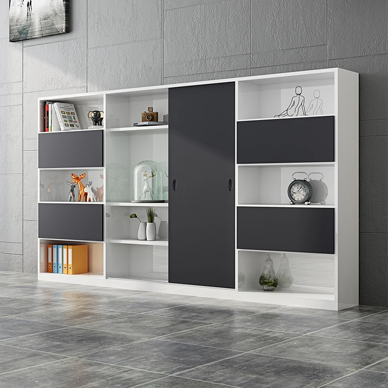 *Modern Simple Lacquered Bookshelf File Cabinet Creative Office Furniture for Archive Storage Document Cabinet
