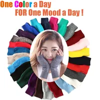 Gloves Women Winter Autumn Wool Warmth Fingerless Students Girl Boy Knitted Half Finger Without Gloves Work Heat Touch Screen