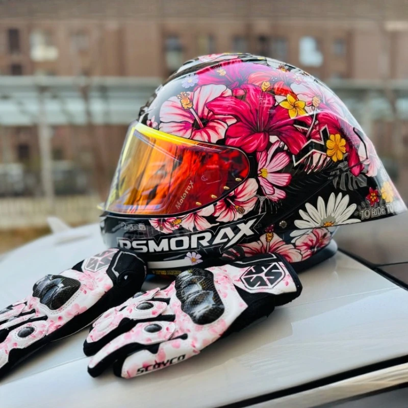 Мотошлем RSMORAX R50S Pro для женщин, полнолицевой, с большим спойлером, для шоссейных гонок, легкий
