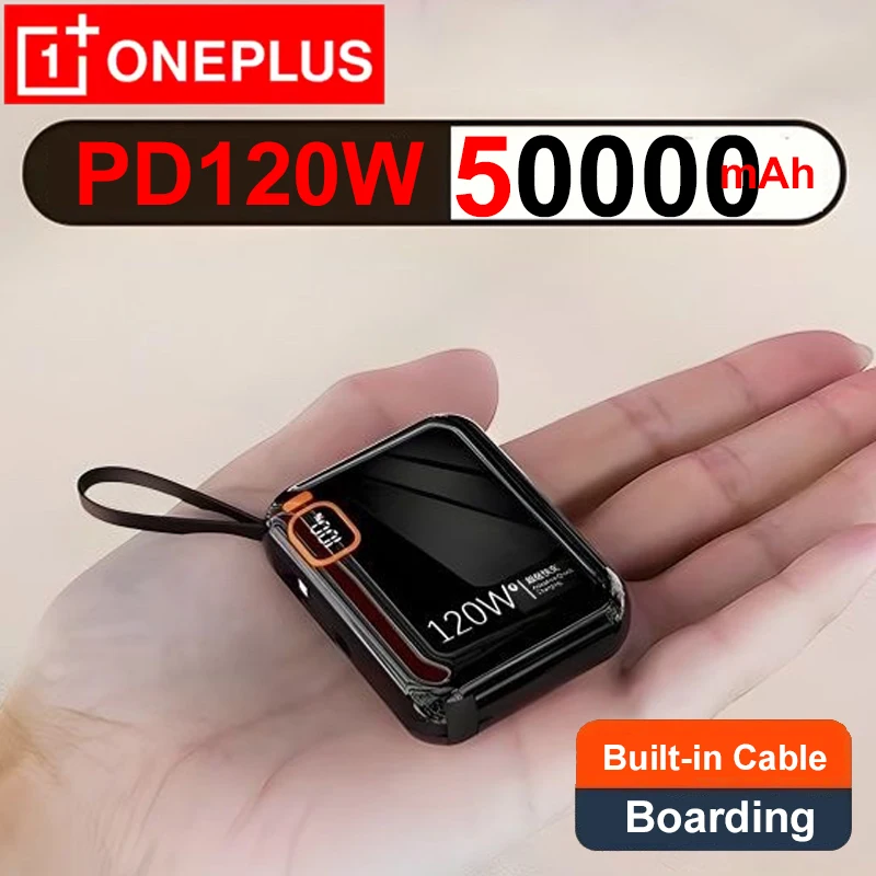 OnePlus PD120w قوة البنك 50000mah نوع C البرق كابل انفصال اتجاهين شاحن سريع المحمولة Powerbank آيفون سامسونج