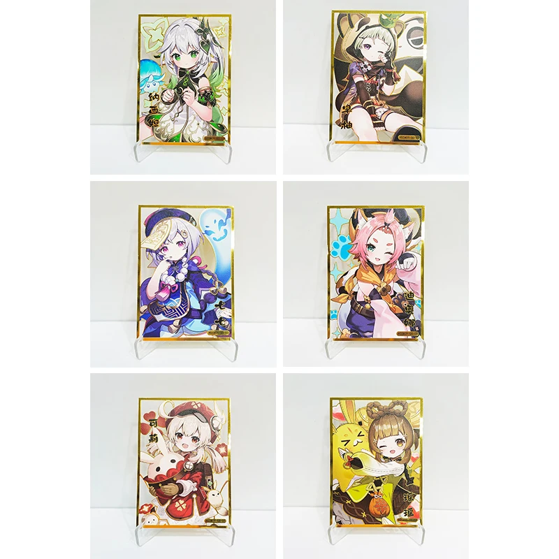 

Anime Goddess Story Diy Metal Cards Nahida Qiqi Yaoyao Klee Diona Sayu Collectible Cards Christmas Birthday Gifts Children's Toy